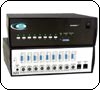 The NODEMUX Universal Multi-platform KVM switches allow one keyboard, monitor and mouse to control up to 128 computers