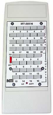 Infrared remote control for video matrix switches with up to 20 inputs and 16 outputs