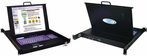 PS2 KVM Console Drawer, PS/2 rackmount keyboard monitor mouse drawer, PC KVM Shelf
