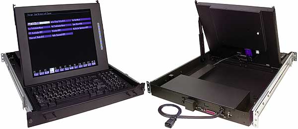 1RU Rackmount Console Drawer provides RS232 Terminal or Telnet Terminal control of headless servers.