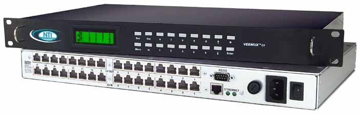 VEEMUX SM-16x16-C5AV-LCD, Audio/Video Matrix Switch via CAT5
